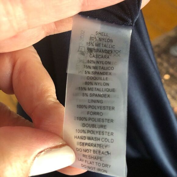 NWT Vince Camuto Metallic V-Neck Ruched Long Sleeve Maxi Dress Plus Size 22W - Picture 13 of 13